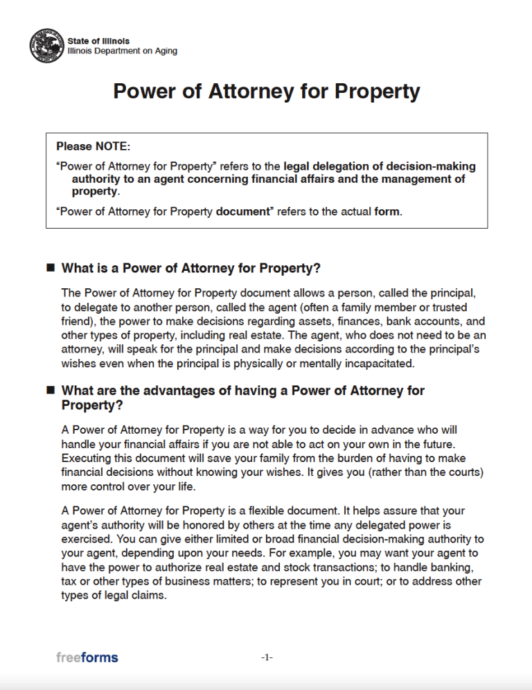 power of attorney for finances illnois