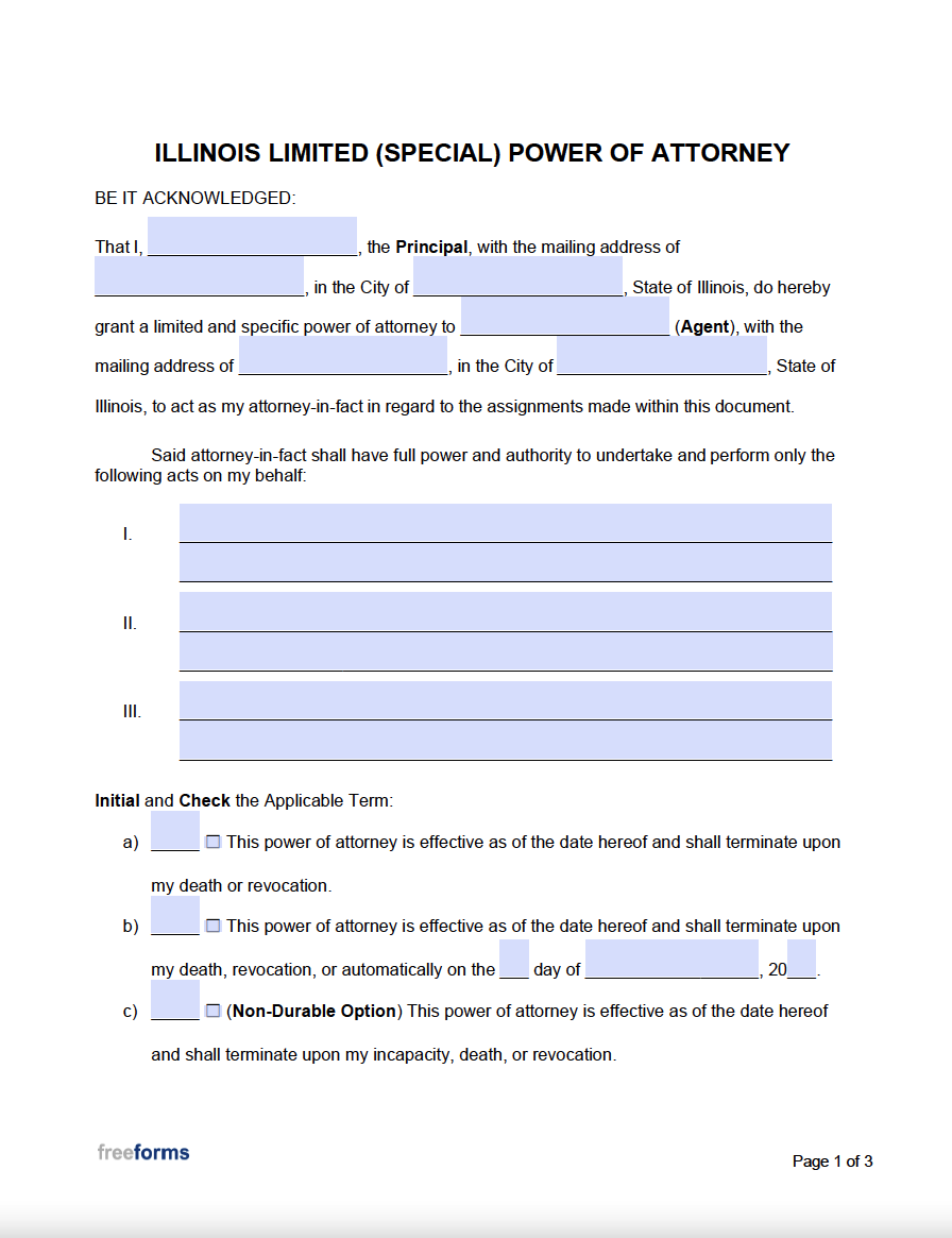 Free Illinois Power Of Attorney Forms 8 Types Pdf Wor vrogue.co
