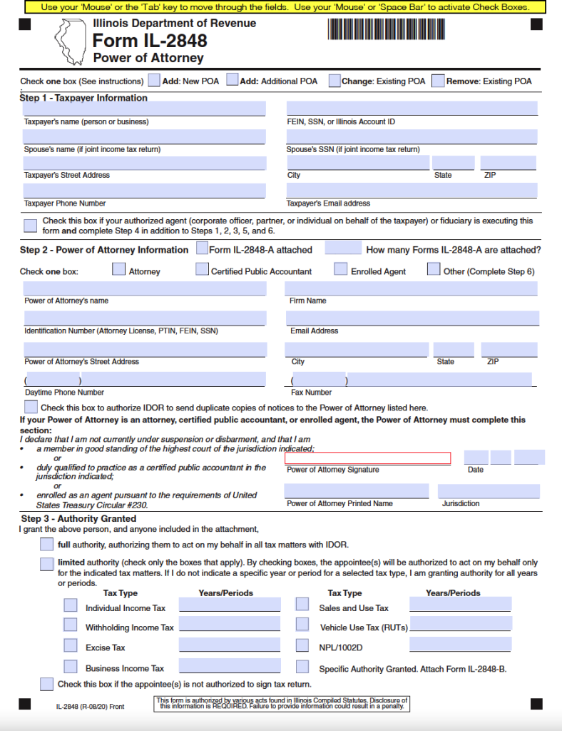 Free Illinois Power Of Attorney