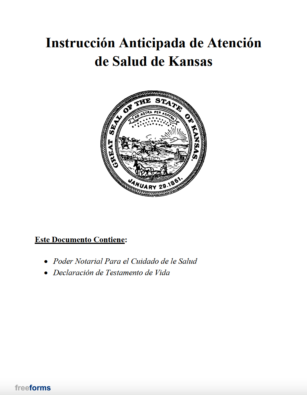 Free Kansas Advance Directive (Medical POA & Living Will) Form PDF