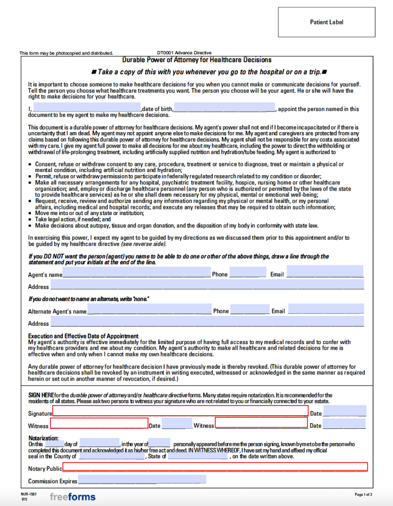 Free Kansas Advance Directive (Medical POA & Living Will) Form | PDF