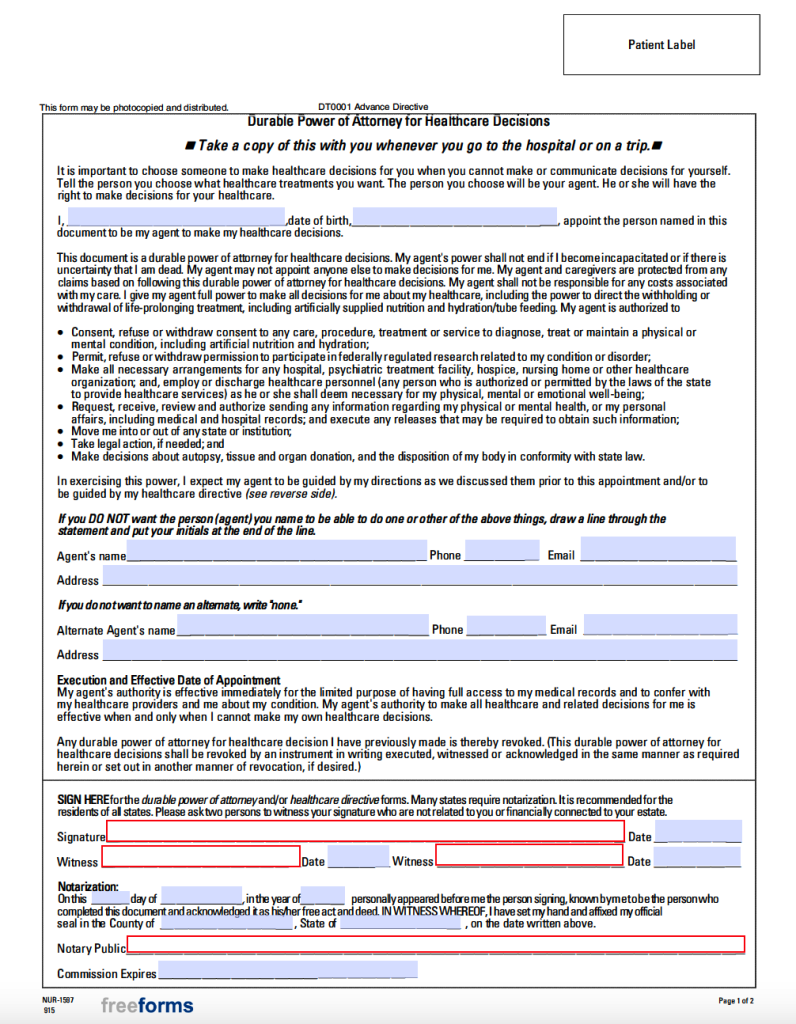 Free Kansas Advance Directive (Medical POA & Living Will) Form PDF