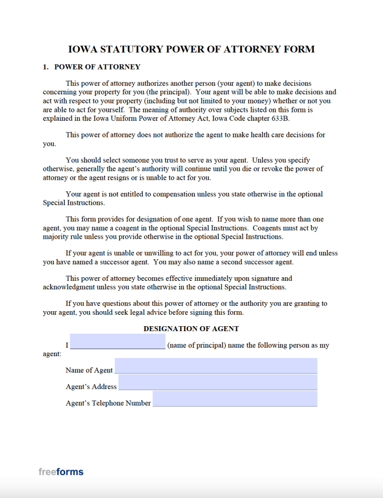 free-iowa-durable-financial-power-of-attorney-form-pdf