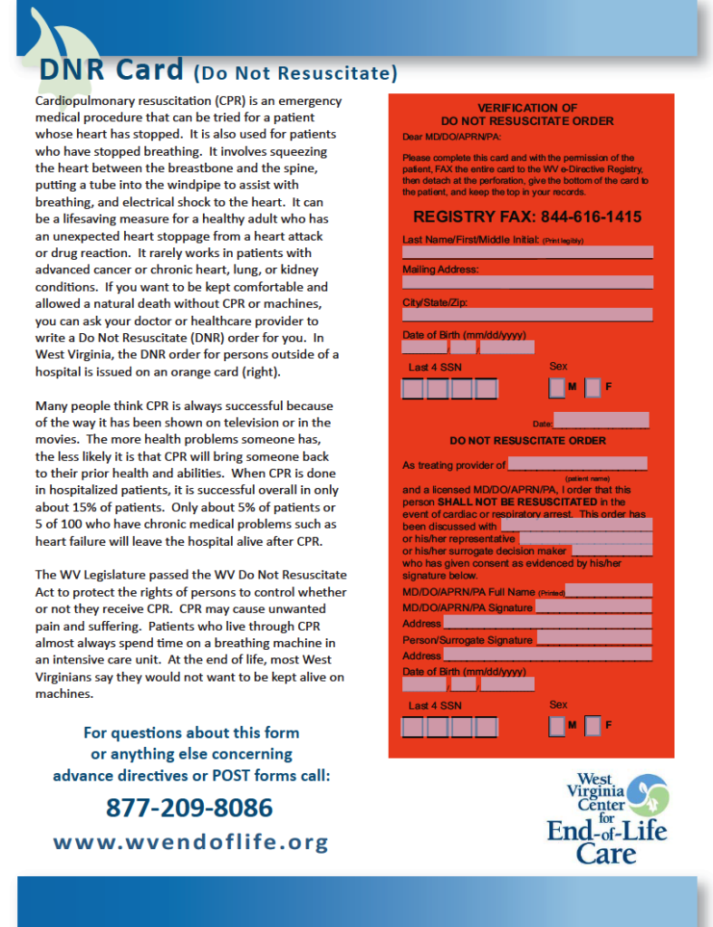 Free West Virginia Advance Directive Form (Medical POA & Living Will) PDF