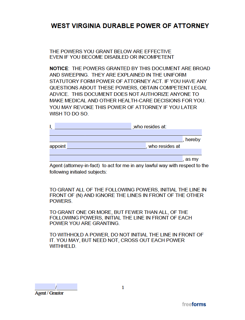 free-west-virginia-durable-financial-power-of-attorney-form-pdf-word