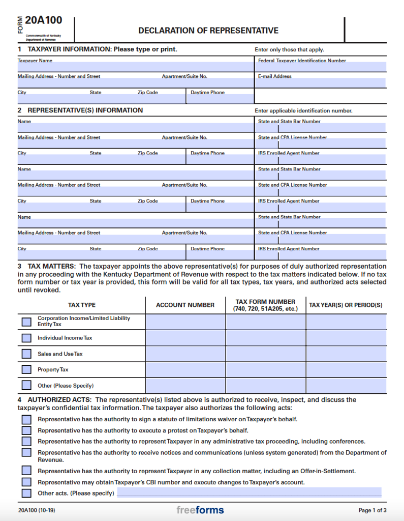 Free Kentucky Power of Attorney Forms | PDF | WORD