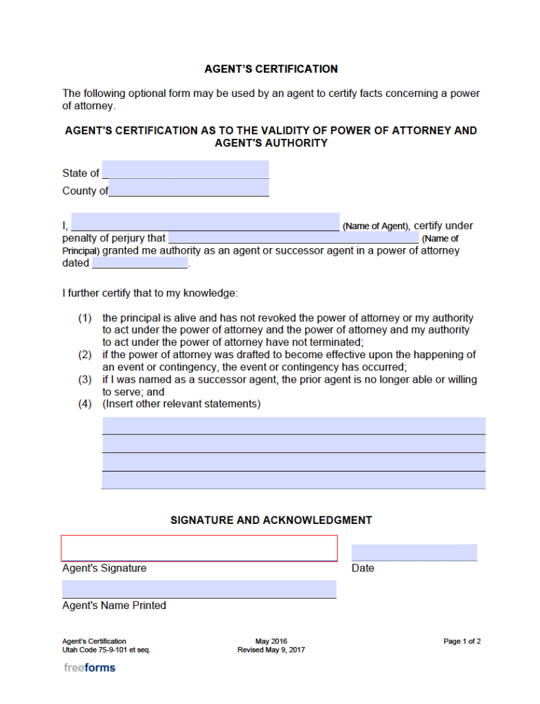 Free Utah Durable (Financial) Power of Attorney Form | PDF | WORD