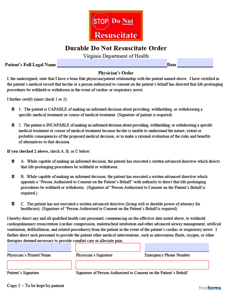 Free Virginia Advance Directive Form Medical Poa And Living Will Pdf 2744