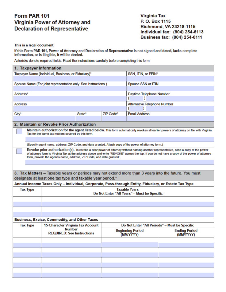 Free Virginia Limited (Special) Power of Attorney Form | PDF | WORD