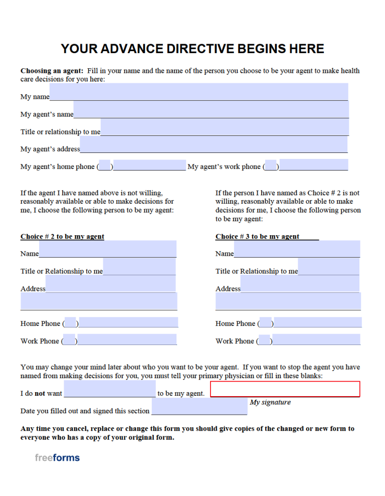 Free Maine Advance Directive Form (Medical POA & Living Will) PDF