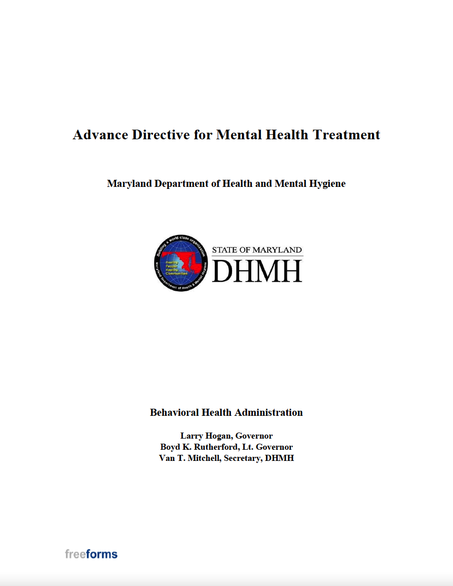 Free Maryland Advance Directive Form (Medical POA & Living Will) PDF