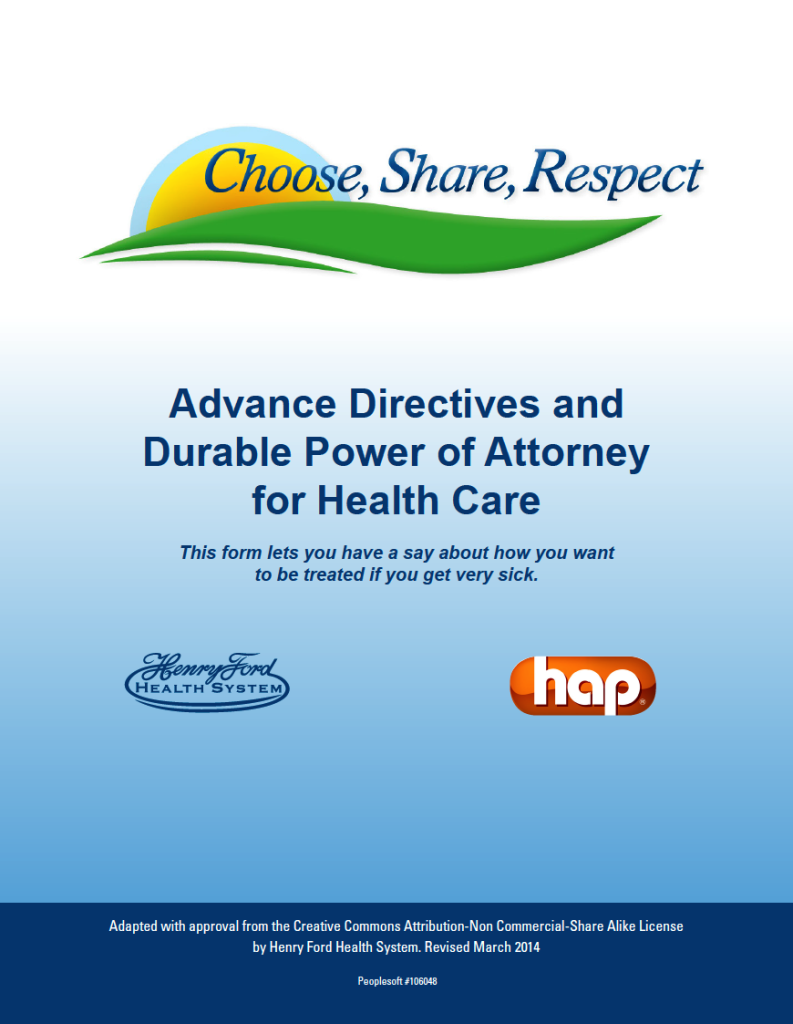 Free Michigan Advance Directive Form (Medical POA &amp; Living Will) | PDF ...