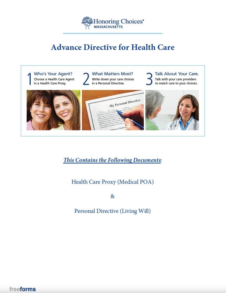 Free Massachusetts Advance Directive Form (Medical POA & Living Will) | PDF