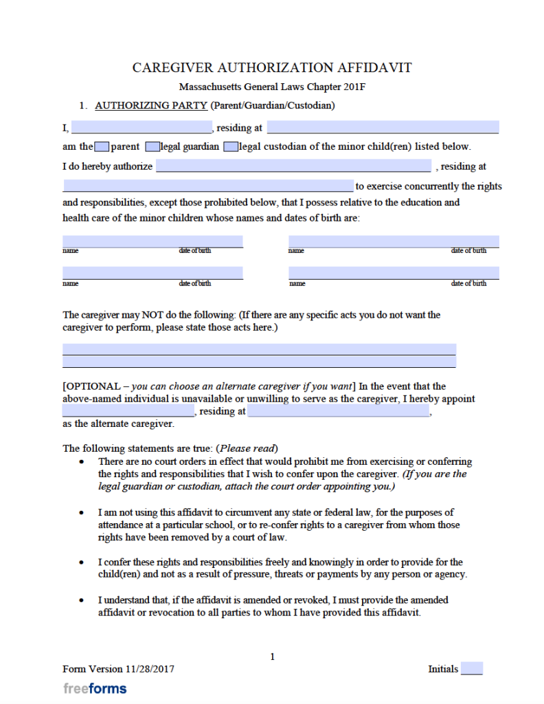 Free Massachusetts Power of Attorney Forms PDF WORD