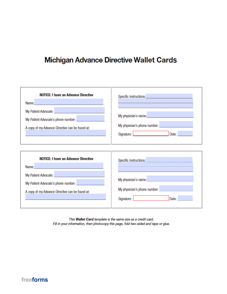 Free Michigan Advance Directive Form (Medical POA & Living Will) PDF