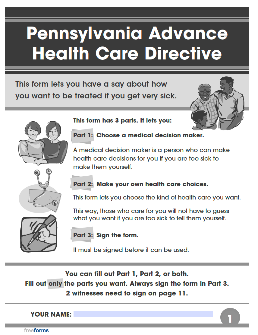 Free Pennsylvania Advance Directive Form (Medical POA & Living Will) | PDF