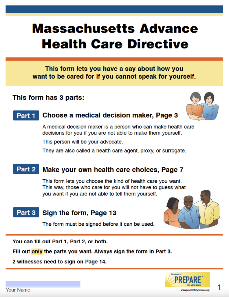 Free Massachusetts Advance Directive Form (Medical POA & Living Will) | PDF