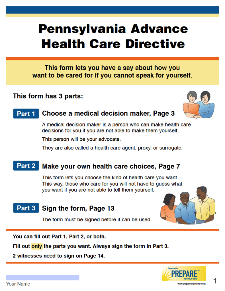 Free Pennsylvania Advance Directive Form (Medical POA & Living Will) | PDF