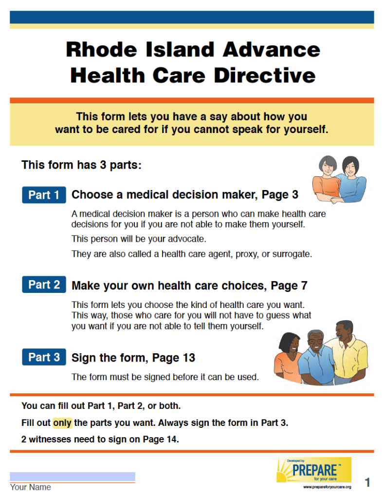 Free Rhode Island Advance Directive Form Medical POA Living Will PDF   Prepare For Your Care Rhode Island Advance Directive Form 789x1024 