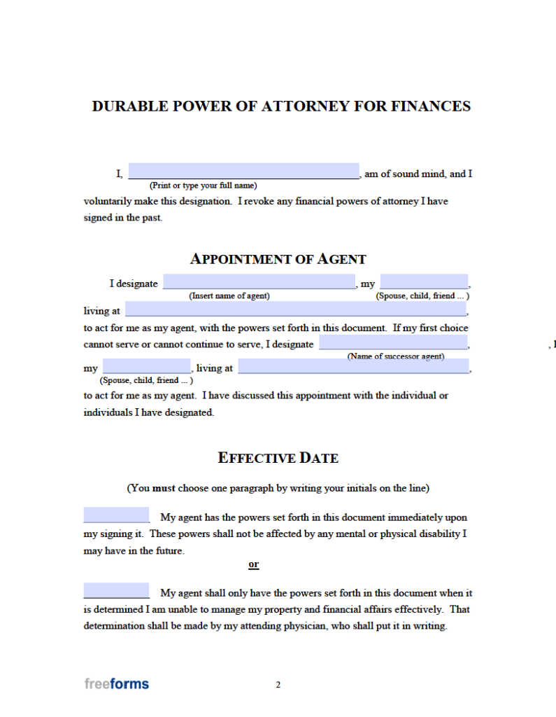 Free Michigan Durable (Financial) Power of Attorney Form | PDF