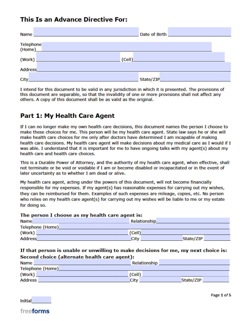 where to get advance health directive forms