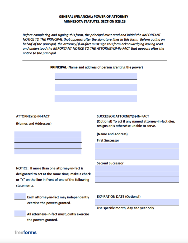 free-minnesota-power-of-attorney-forms-pdf