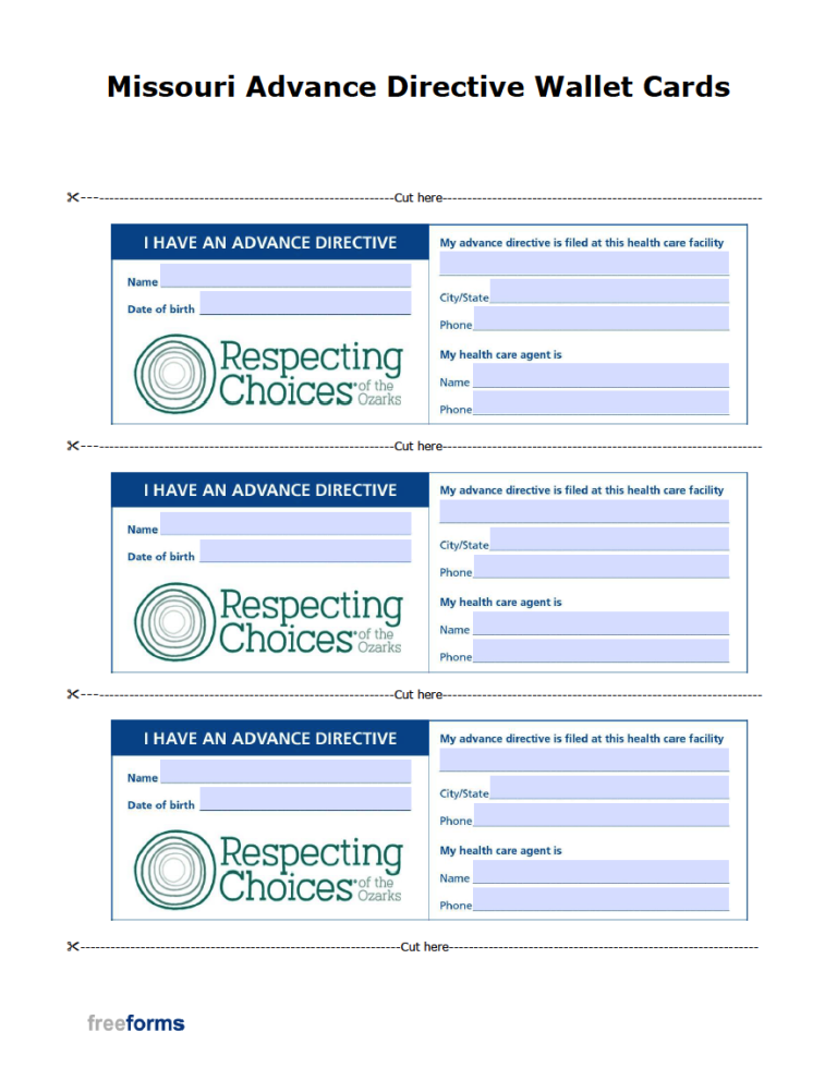 Free Missouri Advance Directive Form (Medical POA & Living Will) | PDF