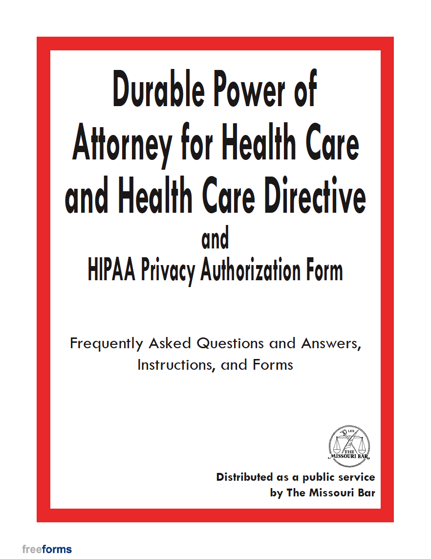 Free Missouri Advance Directive Form Medical POA Living Will PDF   Missouri Bar Advance Directive Form 