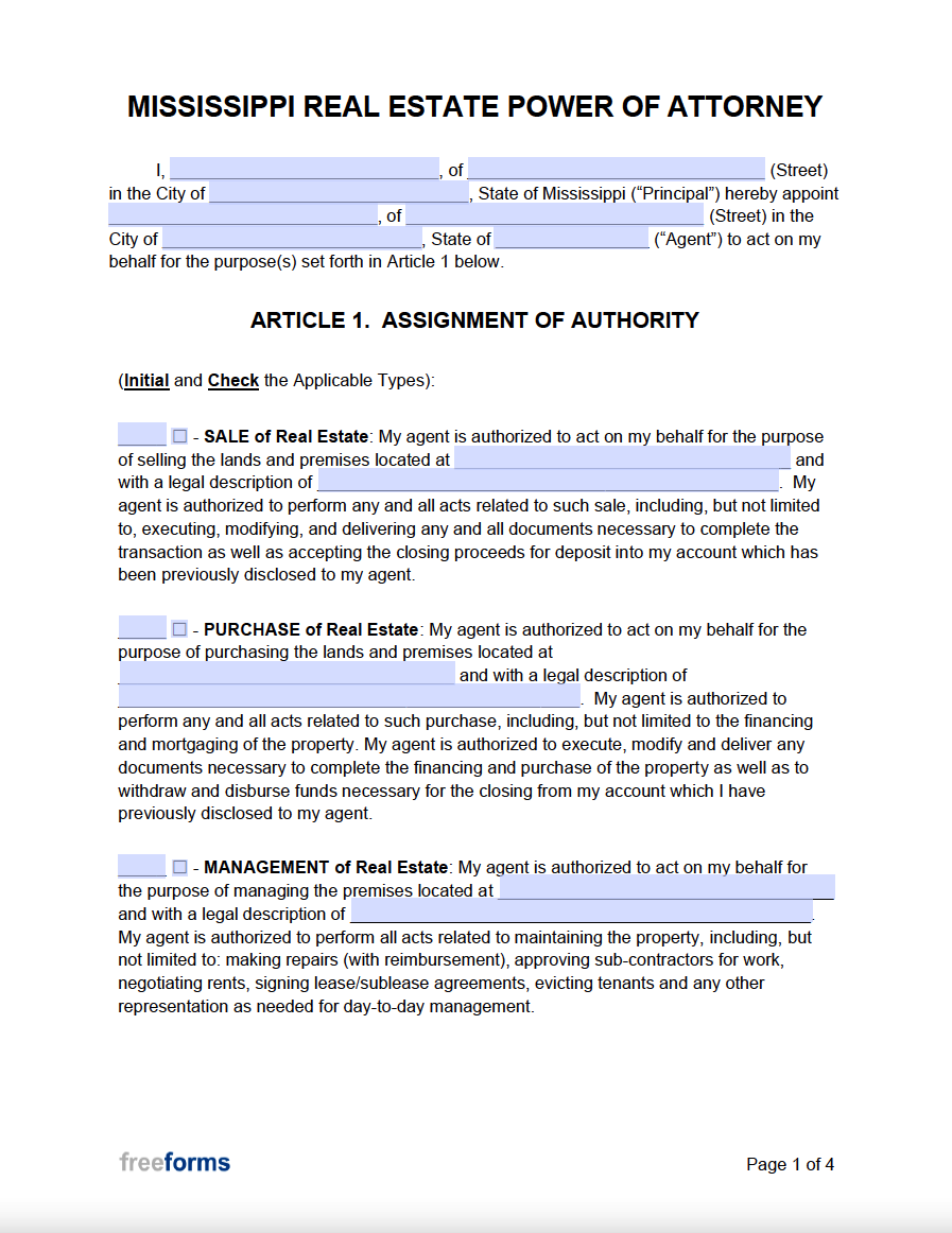 free-mississippi-real-estate-power-of-attorney-form-pdf-word