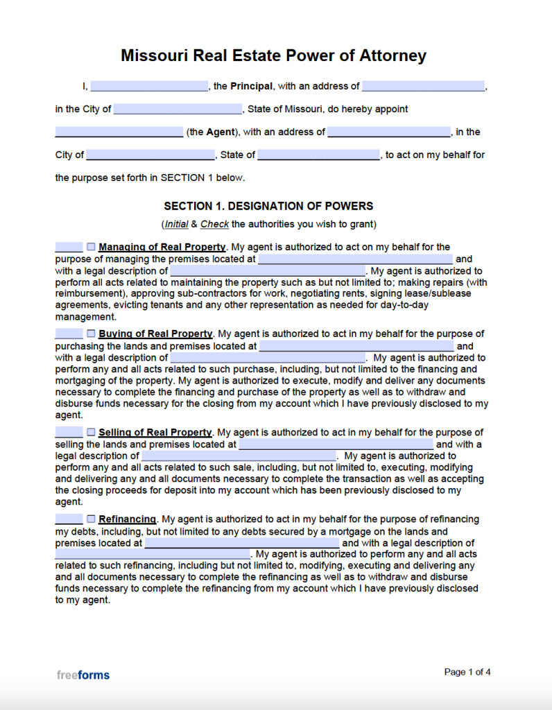 free-missouri-power-of-attorney-forms-pdf