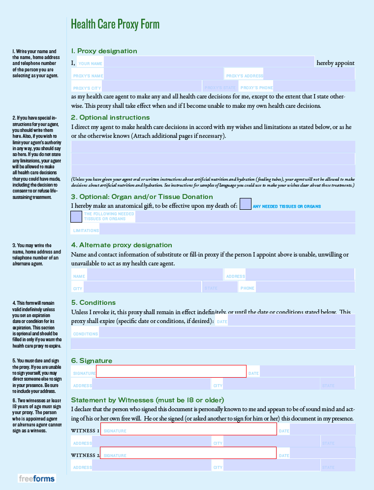 Free New York Advance Directive Form (Medical POA & Living Will) | PDF