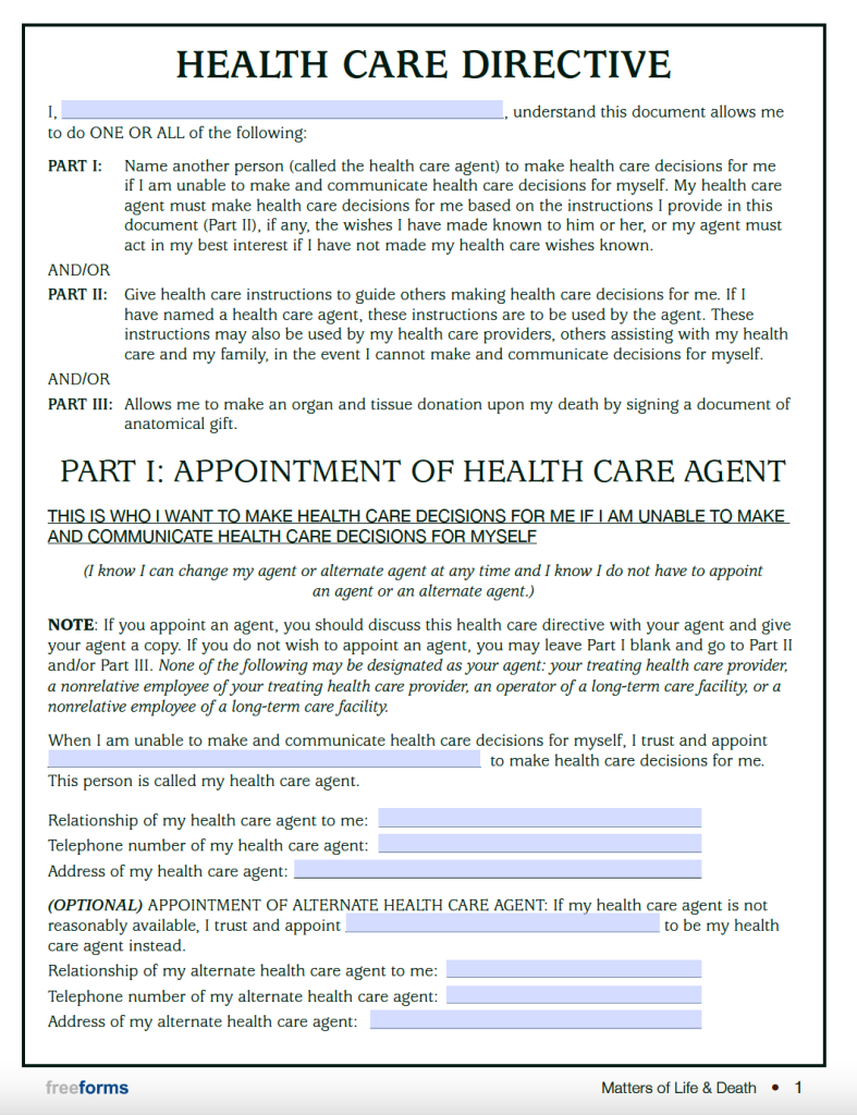 Free North Dakota Advance Directive Form (Medical POA & Living Will) PDF