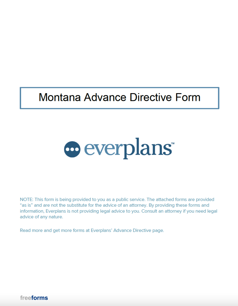 Free Montana Advance Directive Form (Medical POA & Living Will) PDF