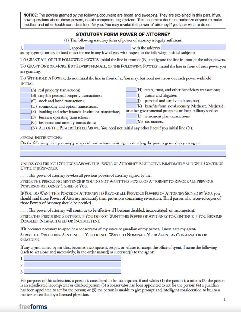 Free Montana Durable (Financial) Power of Attorney Form | PDF | WORD