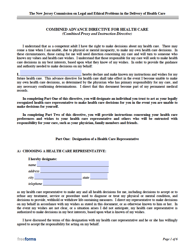 Free New Jersey Power Of Attorney Forms PDF WORD