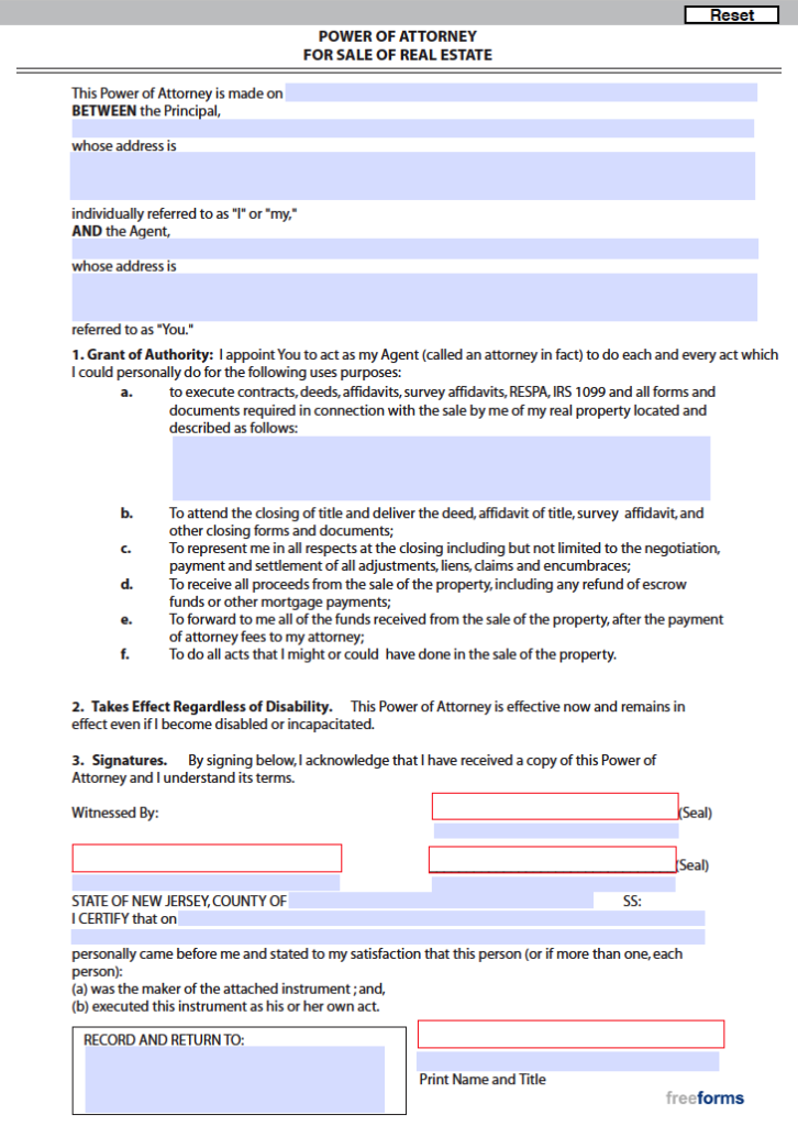 Free New Jersey Power Of Attorney Forms Pdf Word 5693