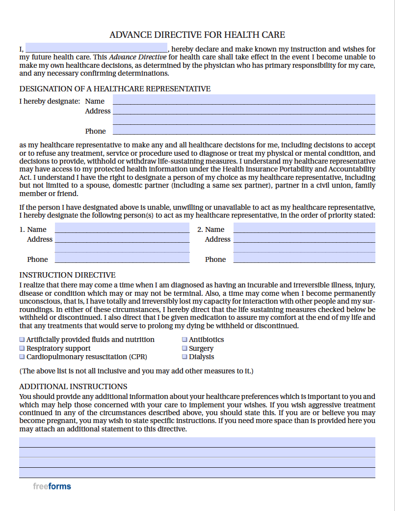 Free New Jersey Advance Directive Form (Medical POA & Living Will) PDF