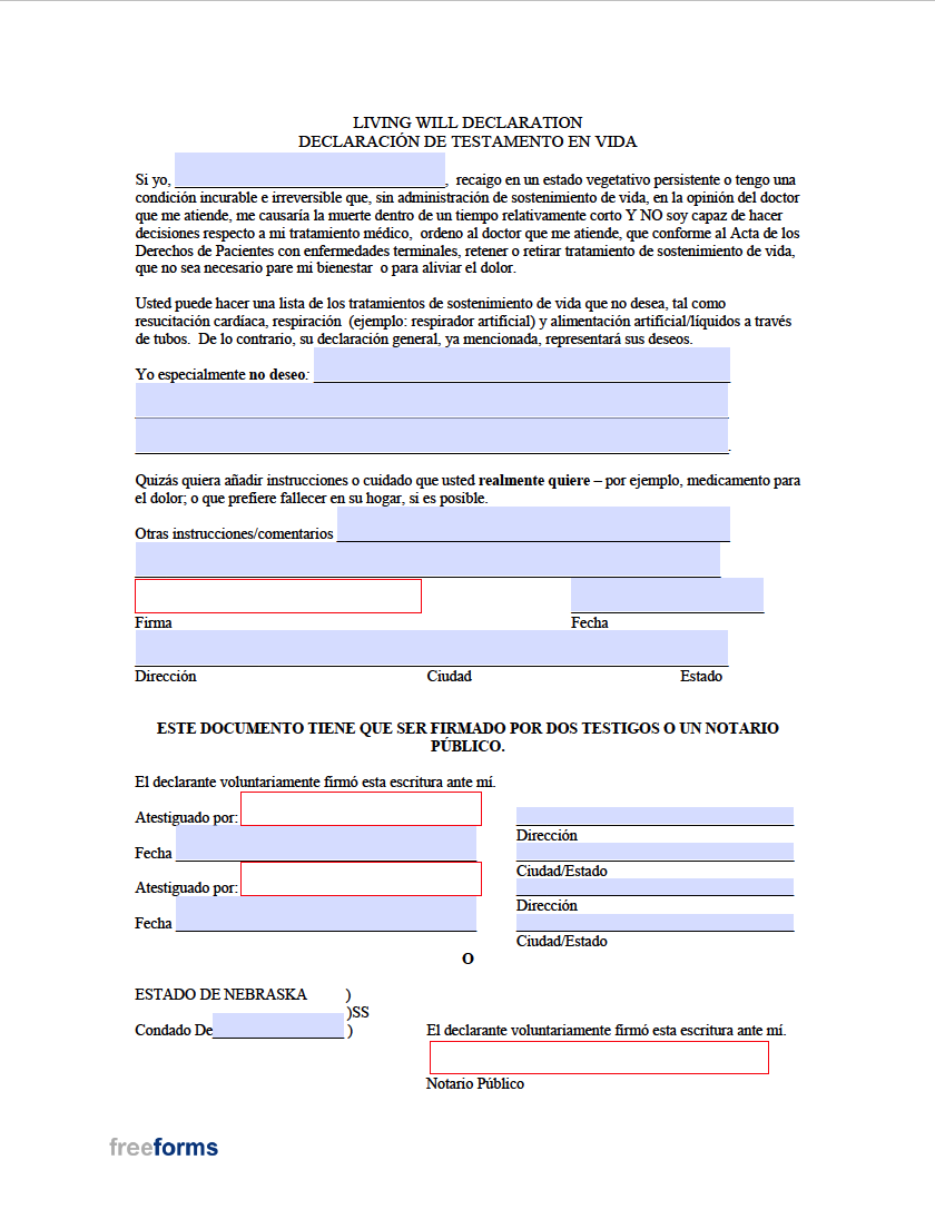Free Nebraska Living Will Form PDF Free nebraska living will form pdf