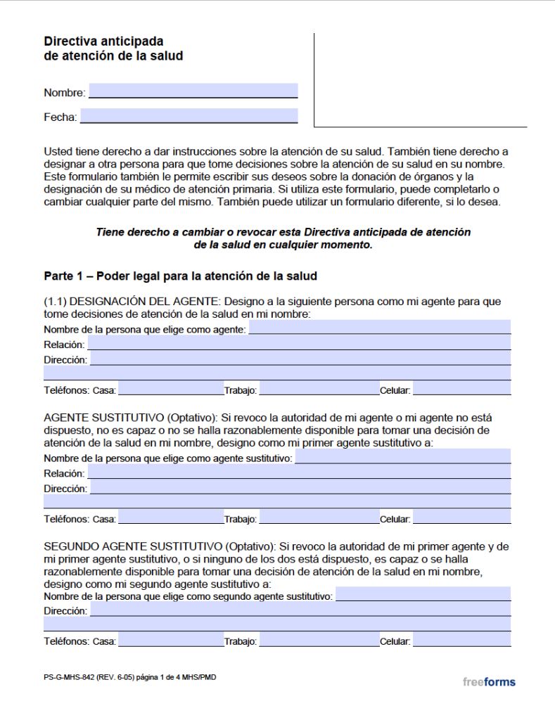 Free Alabama Advance Directive Form (Medical POA + Living Will) PDF