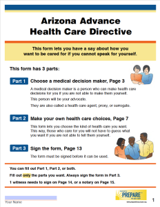 Free Arizona Advance Directive Form | PDF