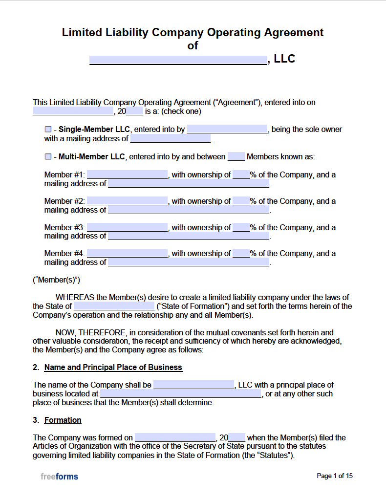 llc without operating agreement LLC Bible