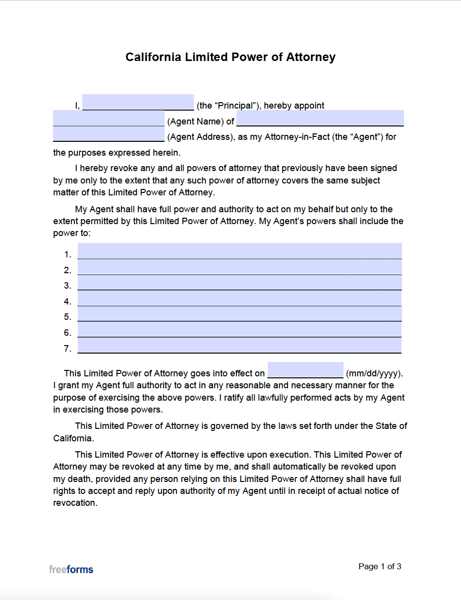 free-california-limited-special-power-of-attorney-form-pdf-word